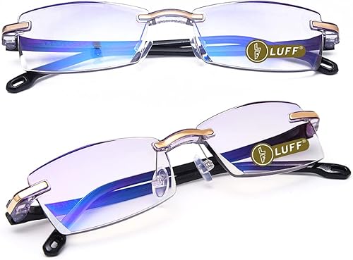 Miniatura 9 de LUFF Lentes de lectura para computadora de alta calidad, bloqueo de luz azul, diseño de borde cortado de diamante, lectores para mujeres