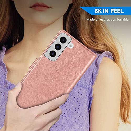 ZZXX for Galaxy S22 Plus Wallet Case Magnetic Closure 6.6 inch,Rose Gold - image 6