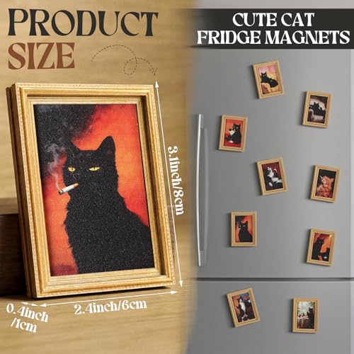 Set de 9 imanes decorativos de gato Lewtemi miniatura 2