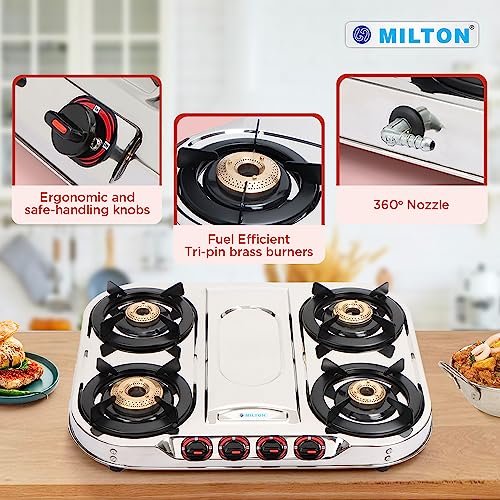 Compare MILTON Royal Stainless Steel Gas Stove 4 Burners I Manual