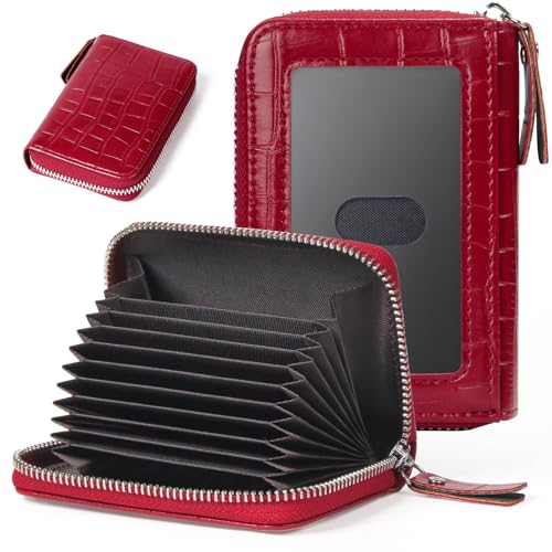 Image of Credit Card Wallet, RFID Card Case Wallet, Zipper Card Cases Holder for Men Women, RFID Blocking, KeyChain Wallet, Compact Size Card Organizer Case for Women