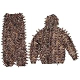 Ensemble de costume Ghillie marron avec vestes et pantalons pour la photographie d'animaux
