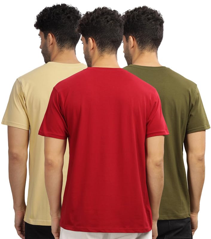 Image of XENOVAURBAN Unisex Regular Cotton Combo of 3 Solid Color Tshirt