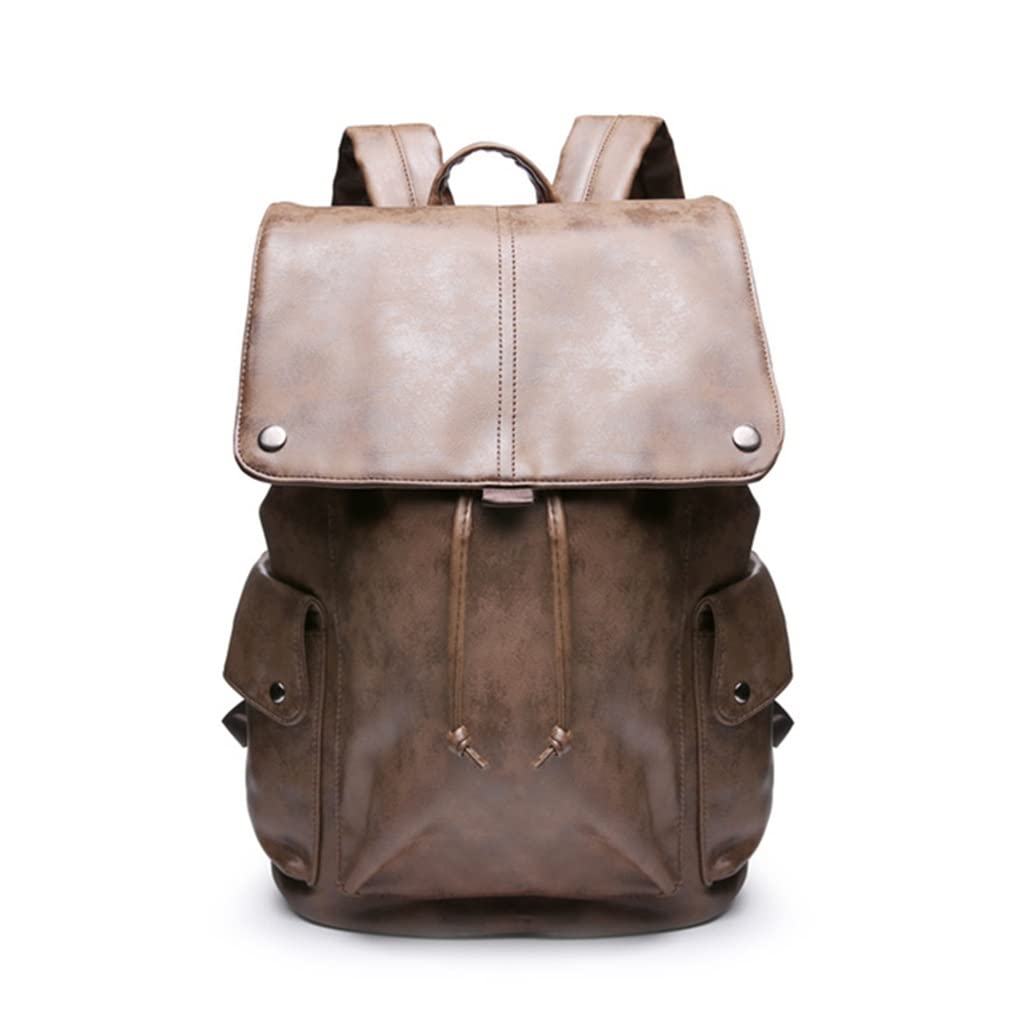 HDDFG nanshi Backpack Men Laptop Bag PU Leather Men Backpack Outdoor Travel Backpack Men backpack (Color : A, Size