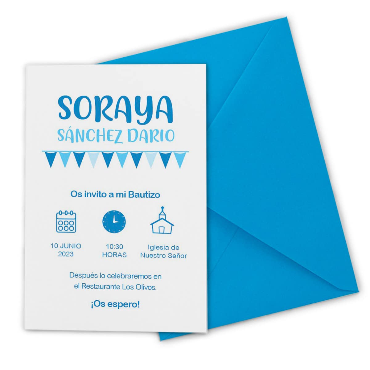 Invitación BAUTIZO dibujos con sobre. Personalizadas. PACK INCLUYE SOBRES (Set 12 unidades o más) 10x15cm Niño o niña. Elige color de diseño y del sobre. Tarjetas Invitaciones