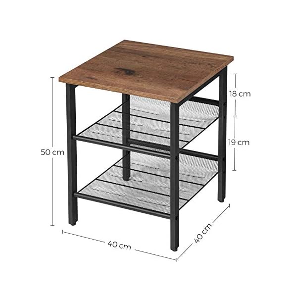 VASAGLE Side Table Set, Nightstand, Industrial Set of 2 Bedside Tables - Image 5