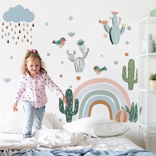 Vinilo decorativo arcoíris Boho para paredes infantiles miniatura 3