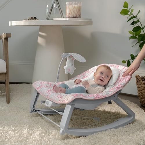 Image of Ingenuity Keep Cozy 3-in-1 Grow with Me Vibrating Baby Bouncer Seat & Infant to Toddler Rocker, 0-30 Months Up to 40 lbs (Pink Lily)