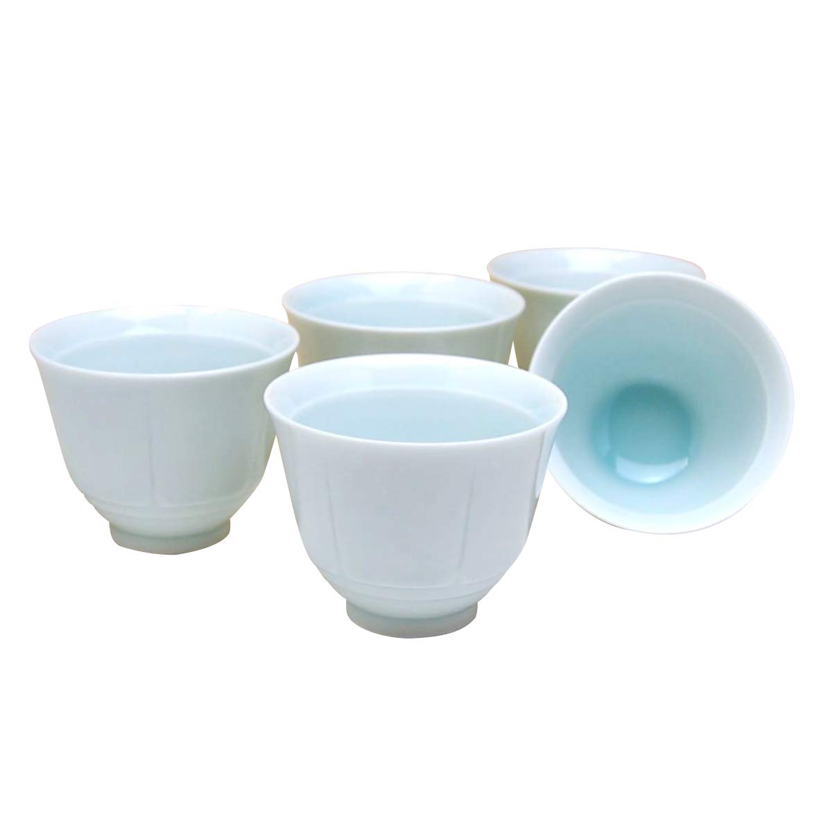 Amazon | 湯呑みセット 来客用 有田焼 青白磁 煎茶碗 5客セット 化粧 