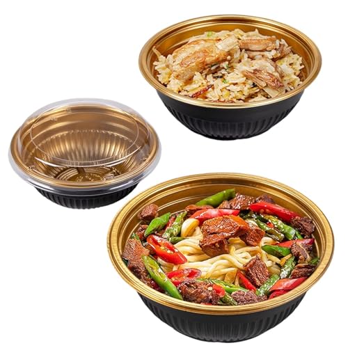 使い捨てボウル 弁当箱 丼 ボックス プラスチック ラウンド ベース DIY ギフト 包装 結婚式 誕生日 パーティー 用品 50個 セット 耐水耐油加工 消耗品 容器 家庭用 業務用