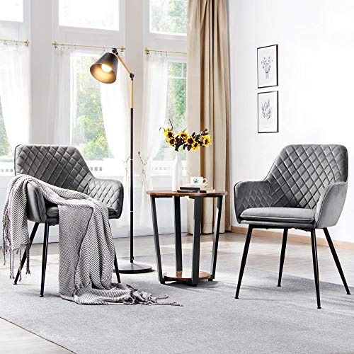 Yaheetech-Dining-Chairs-Velvet-Armchairs-for-Counter-Lounge-Living-Room-Corner-Chair-Steel-Legs-Upholstered-Modern-Tub-Chairs-with-Backrest-Armrest-Gray-6PCS Yaheetech-Dining-Chairs-Velvet-Armchairs-for-Counter-Lounge-Living-Room-Corner-Chair-Steel-Legs-Upholstered-Modern-Tub-Chairs-with-Backrest-Armrest-Gray-6PCS
