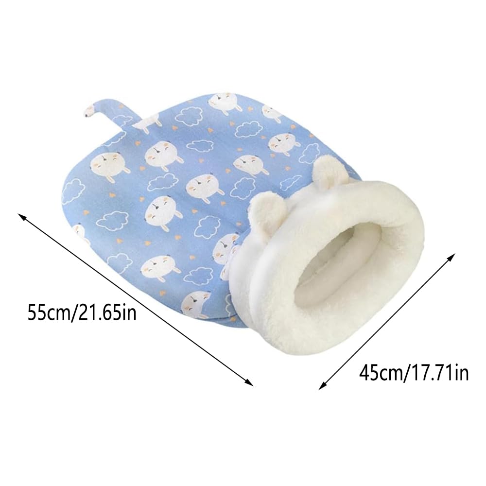 اتدورو كيس نوم للقطط، كيس نوم للقطط في الاماكن المغلقة، كيس نوم للحيوانات الاليفة في الشتاء، دافئ 360 درجة من القطيفة الناعمة شبه المغلقة، سرير كبير للقطط والحيوانات الاليفة (مقاس واحد)