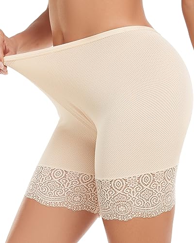 Anti Chafing Shorts Women Mesh Cooling Slip Shorts for Under Dresses Boyshorts Panties Lace under shorts