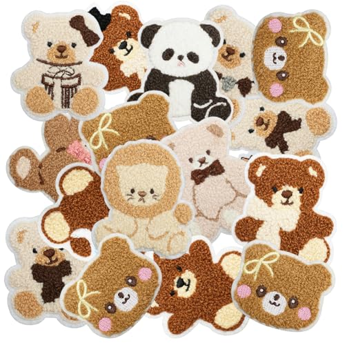 Nicime 16pcs Plush Bear Iron/Sew on Patches, Cute...