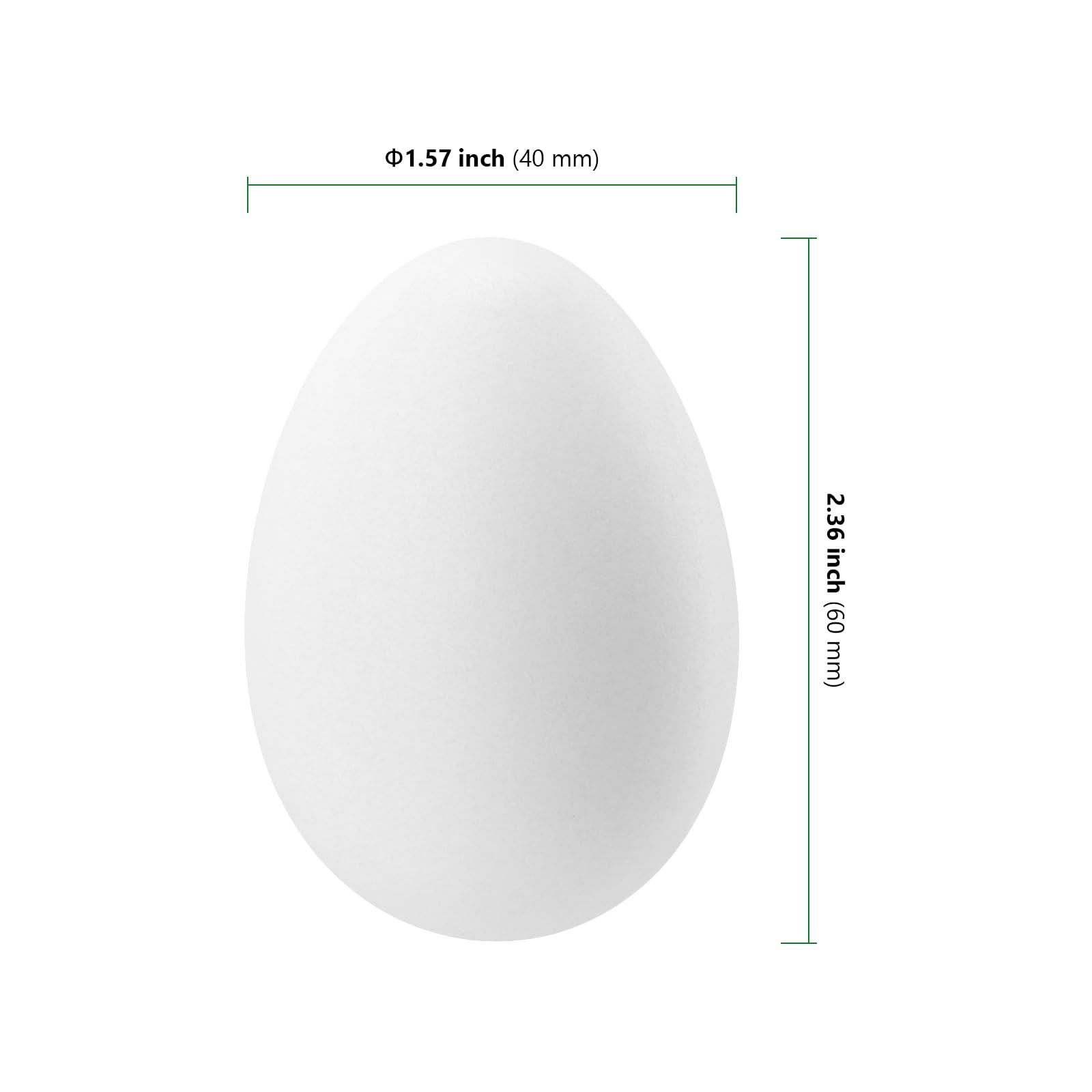 Œufs de Pâques décoratifs en plastique - Lot de 60 - Blanc - 6 x 4 cm - À suspendre
