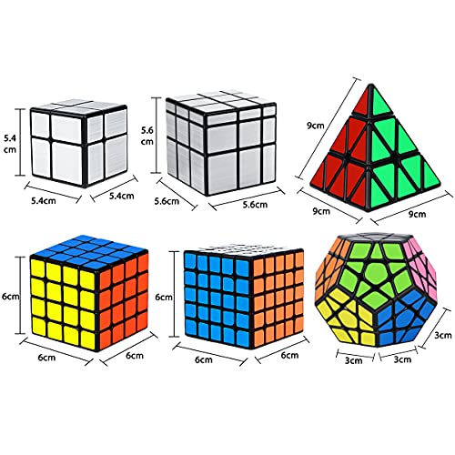 Dreampark Speed Cube Set, 12 Pack Cube Bundle Pyramid Cube 2X2 4X4 5X5 Megaminx Skew Ivy Mirror Cube Magic Rainbow Ball Smooth Sticker Puzzle Cubes Collection For Kids #TOP3