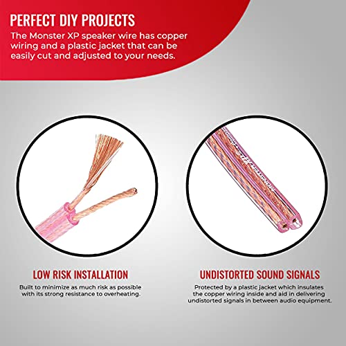 Monster Compact High Performance Xp Speaker Wire Cable Spool - Oxygen-Free Copper Speaker Cable - [100 Ft] [14 Gauge Awg] #TOP2