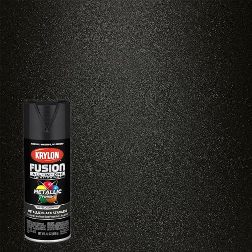 Image of Krylon Fusion All-In-One Adhesive Spray Paint for Indoor /Outdoor Use, 12 oz, Black Stainless