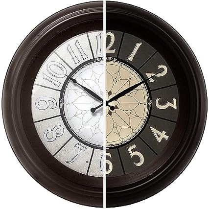 Presentime & Co. 18 " Luminous Large Wall Clock, Oil Rubbed Bronze Finish, Night Light, Lighted Clock with Presentime & Co. 18 Luminous Large Wall Clock, Oil Rubbed Bronze Finish, Night Light, Lighted Clock