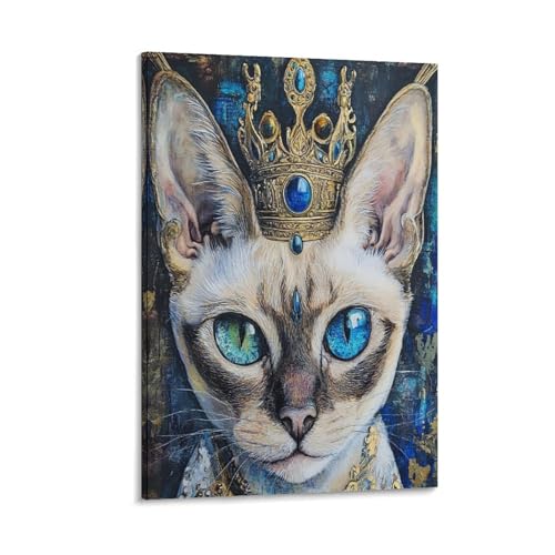 Décoration murale chat Sphynx : sublimez votre couloir avec cette toile 30x45cm