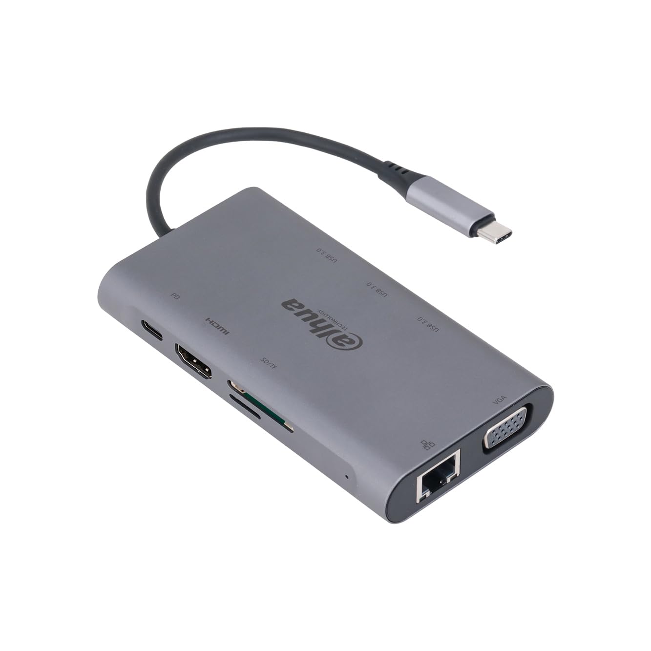 EXPANDER INGRESSO USB, CON CASA USB TIPO C, 3 USCITE USB 3.0, 1 USCITA HDMI, 1 USCITA DI ALIMENTAZIONE USB, 1 LE - DH-TC39