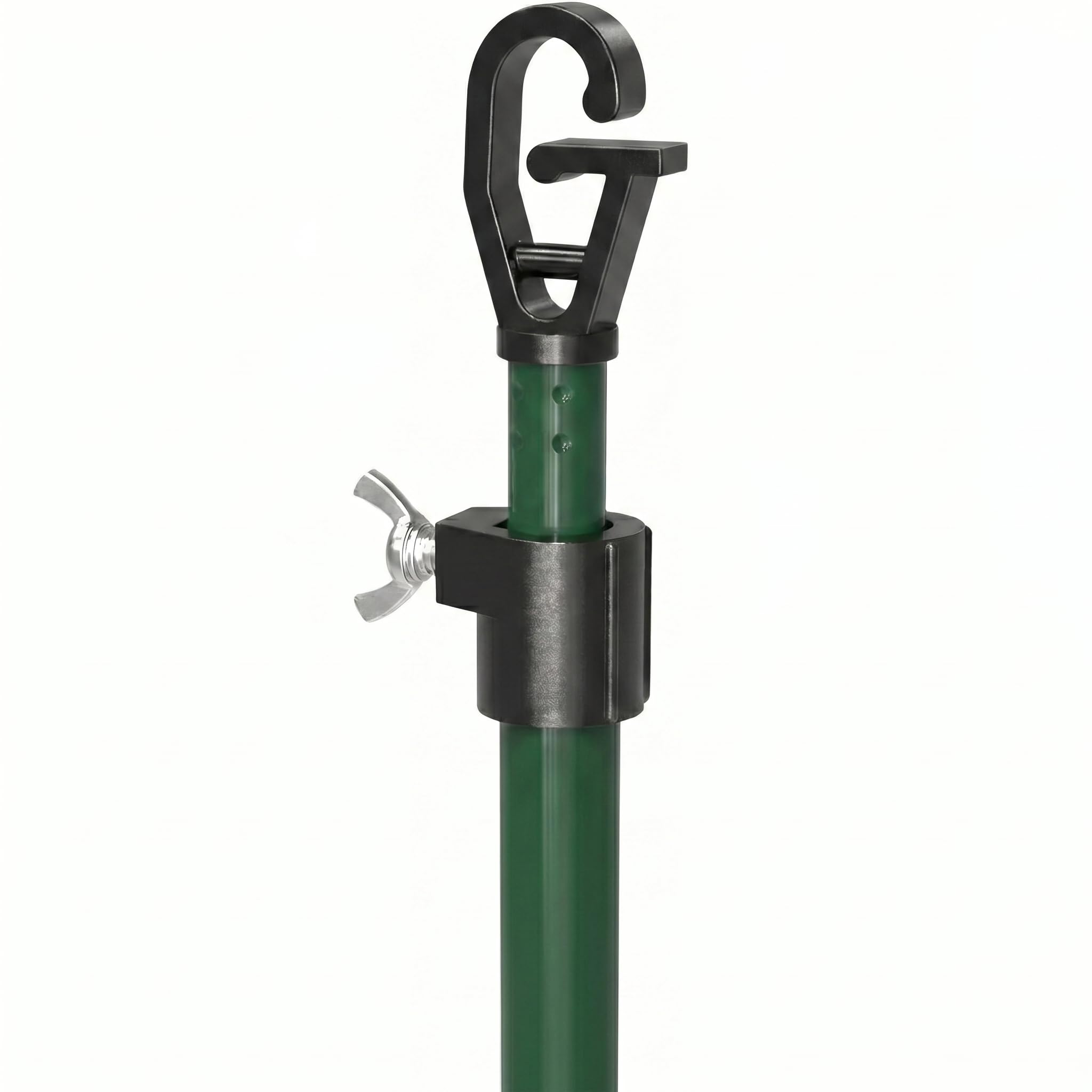 Telescopic Washing Line Prop Pole 2.4M | Extendable Clothes prop Line Support | Heavy Duty Twist & Lock | Lightweight Aluminium Clothesline Prop (1, GREEN)