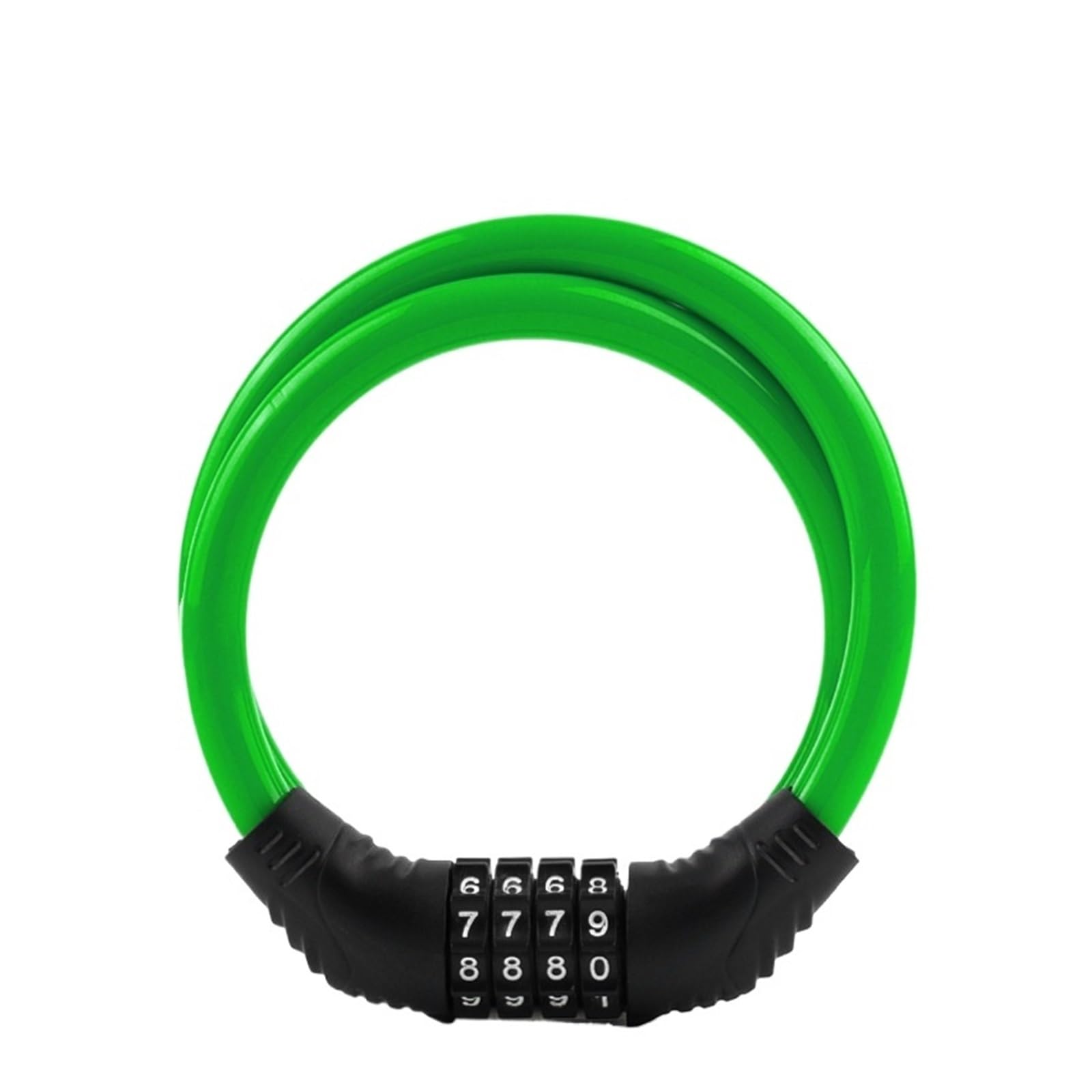 Bicycle Four-Digit Password Lock Mountain Road Bike Portable Anti-Theft Lock Bicycle Riding Equipment(Green)