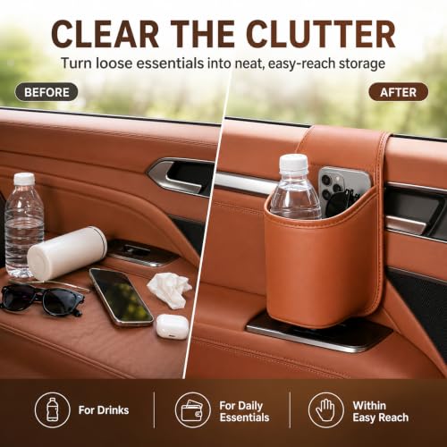 Leather Door Panel Cup Holder
