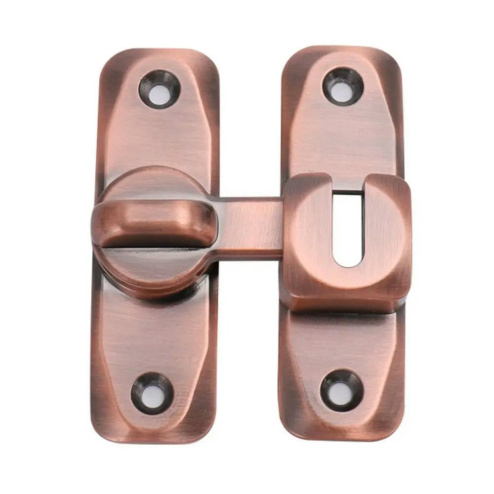 Ydhsikk Copper Door Lock Bolt, 180 Degree Sliding Gate Door Latch Butterfly Cam Cylinder Lock Multicolor Zinc Alloy(Copper)