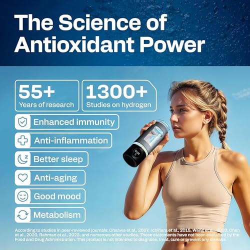 ENERGILZ Hydrogen Water Bottle | Large 16.2 oz (480 ml) Hydrogen Water Bottle Generator 3000ppb | Hydrogenator Machine | SPE/PEM Hydrogenated Ionizer Generator - Image 9