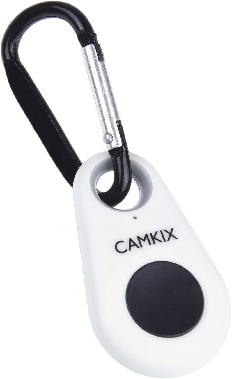 CamKix Camera Shutter Remote Control with Bluetooth Wireless Technology - Drop Style - Compatible with iPhone/Android - One Button Control - Carabiner and Lanyard with Detachable Ring included