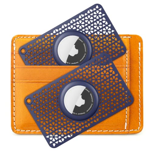 Image of for Airtag Wallet Holder 2 Pack [1st & 2nd Generation] Ultra Thin (0.1 inch) Card Case for Purse, Handbag, Backpack Wallet, Clutch, for Airtag Holder for Women & Men - Blue