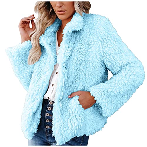 Buetory Women Luxury Winter Warm Fluffy Faux Fur Short Coat Parka Shaggy Jacket Outwear Open Front Cardigan Warm Coat Tops