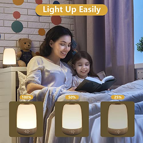 Firacer Touch Wake Up Night Light, Sunrise Alarm Clock, Rgb Color Dimmable Small Beside Lamps For Bedrooms, Warm White Light With Sleep Aid Snooze Timer, For Kids, Friends Gift #TOP2