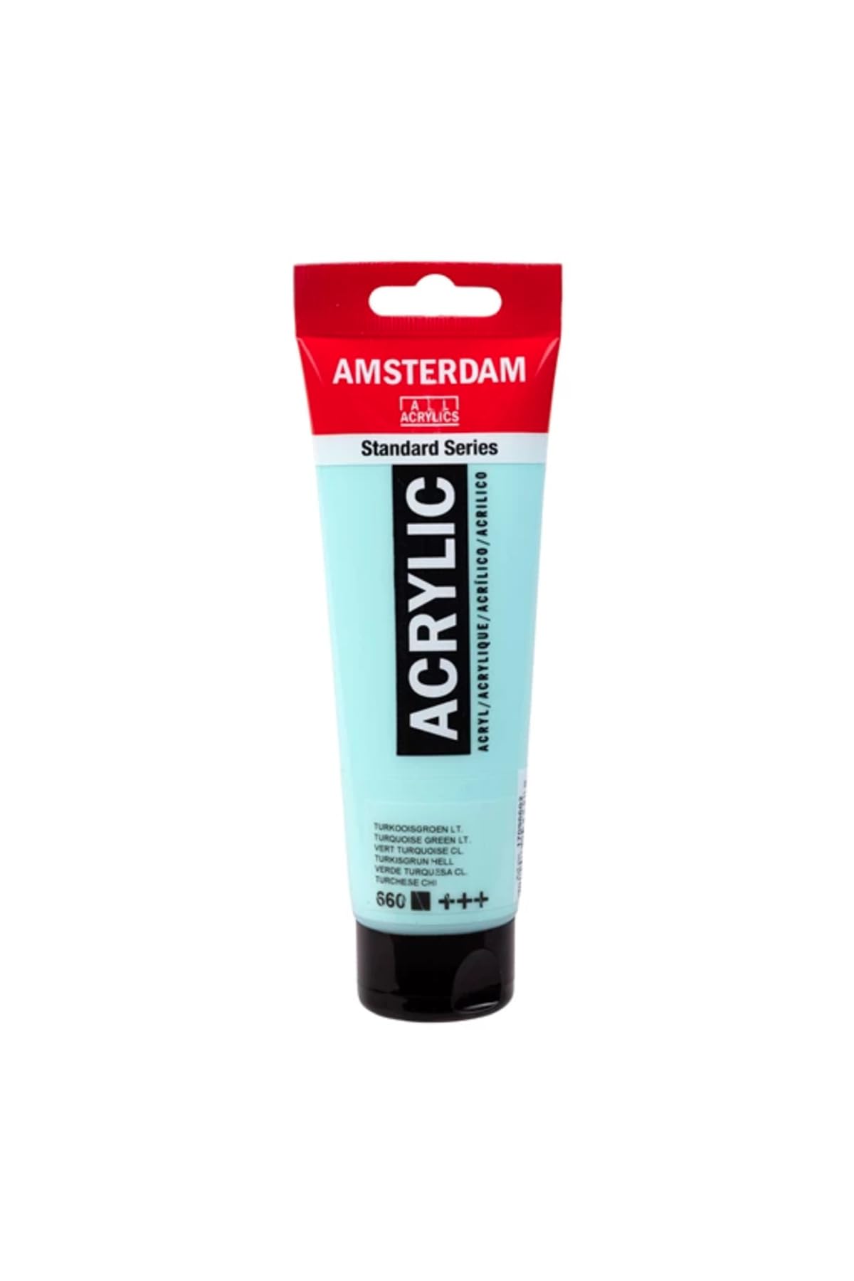 Amsterdam Turquoise Green Light Standard Series Acrylic Paint 660, 120 Ml, Opaque, Lightfast Pigments, Medium Viscosity, Satin Finish, 100% Acrylic Resin Binder