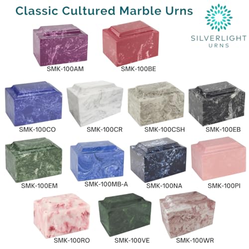 Amethyst Classic Cultured Marble Cremation Urn for Ashes, Purple, Adult Sized Cremation Urn for Human Ashes, Ground Burial, Home Memorial and Funeral Cremation Urn - Thumbnail 6