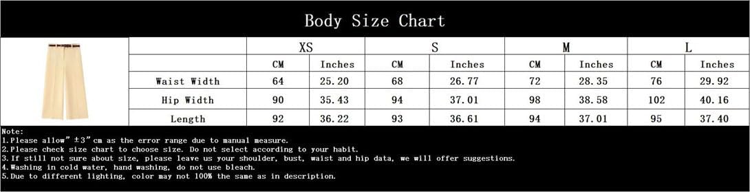 Women's Mid Waist Wide Leg Pants with Belt Slim Fit Work Trousers for Office Lady Commute