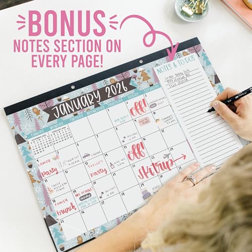 Image of Hadley Designs Large Teacher Desk Calendar 2026-2027 - Desktop Calendar 2026, 18-Month Academic Desk Calendars for School, Home & Office, Cute Classroom Must Haves, Back to School Teacher Gifts