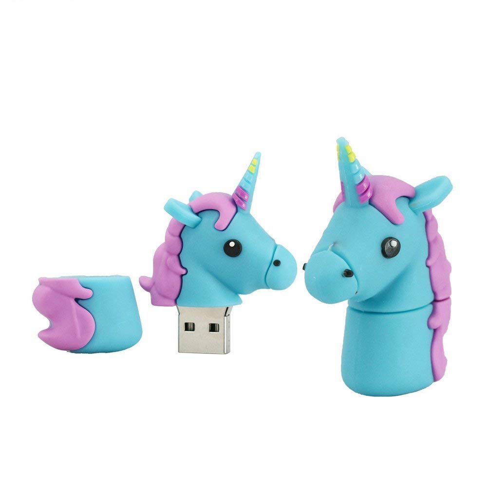 Tobo - Cartoon Blue Unicorn USB Flash Drive Animal Rainbow Horse Memory Thumb Stick Pen-Drive Gift.(8 GB) (B07JXZ3B9L) Amazon Price History, Amazon Price Tracker