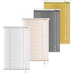 Persianas Metalicas Martinez S SIENOC Persiana, persiana de aluminio,persianas venecianas de aluminio, persianas venecianas, estores para ventana (Blanco, 90x160 cm)