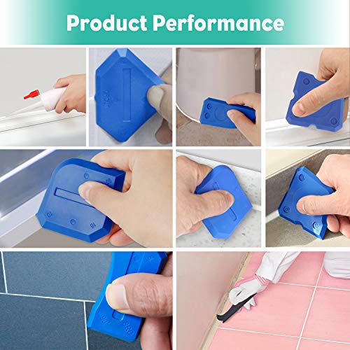 Vibit 4 Pack Caulking Tool Kit Silicone Sealant Finishing Tools & Caulk Remover for Kitchen Bathroom Window Shower and Sink Joint Sealing