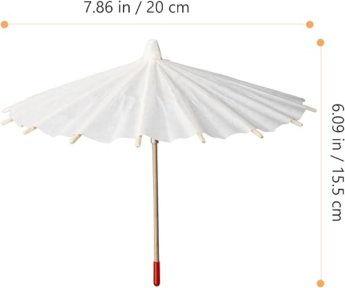 Miniatura 2 de Sombrilla mini paraguas de muñeca, sombrilla de papel blanco en blanco, paraguas para manualidades, paraguas para bebidas, cócteles, decoración de