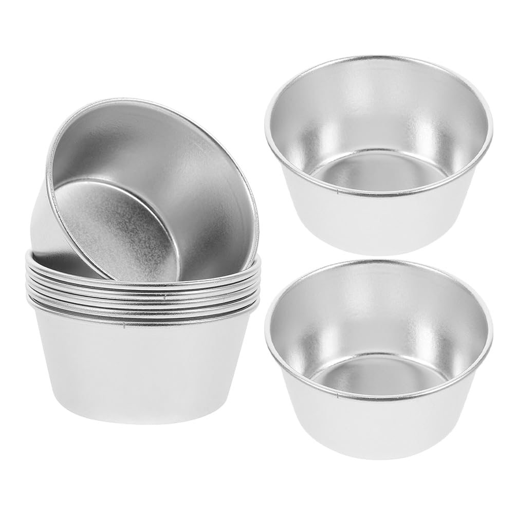 LIFKOME 8pièces Lot De Mini Moules à Tartelettes Moules à Quiche Et Gâteaux Antiadhésifs Pour Cuisson De Aux Œufs Puddings Et Cupcakes