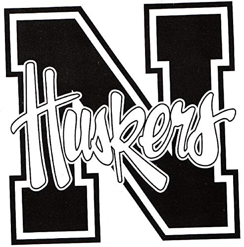 3 Inch Black N Logo Nebraska Univ Huskers NU Cornhuskers Removable Wall Decal Sticker Art Home Room Decor 3 by 3 Inches