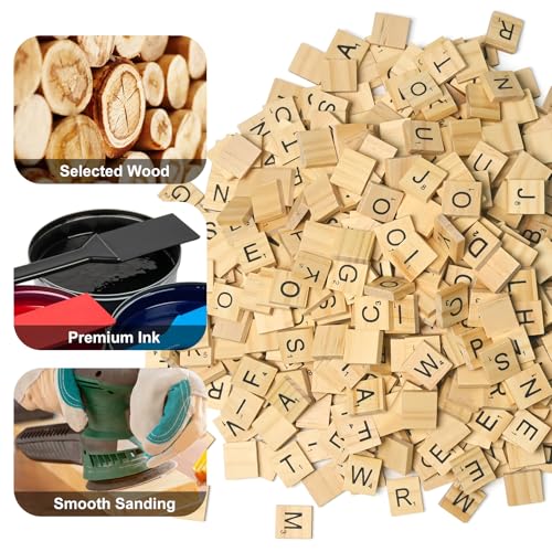 1200 piezas letras de madera para manualidades miniatura 4