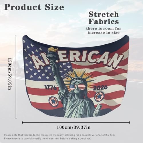 Image of Renewold 250th Anniversary USA Hood Cover Protector Hood Covers for Cars Indoor Outdoor Daily Holiday Camping Decor Wrap Blanket Women Men Winter Spring Fall Summer Automotive Exterior Accessories