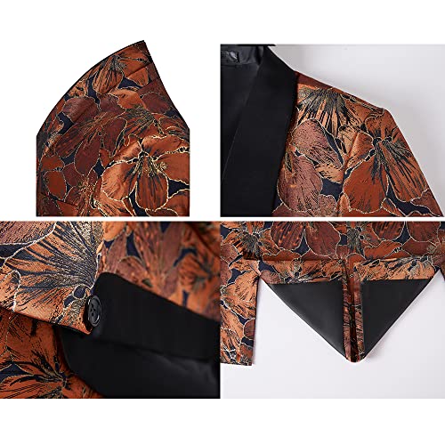 Men's Floral Blazer One Button Lapel One Piece Blazer Classic Elegant Fit Prom Wedding Fashion Tuxedo4