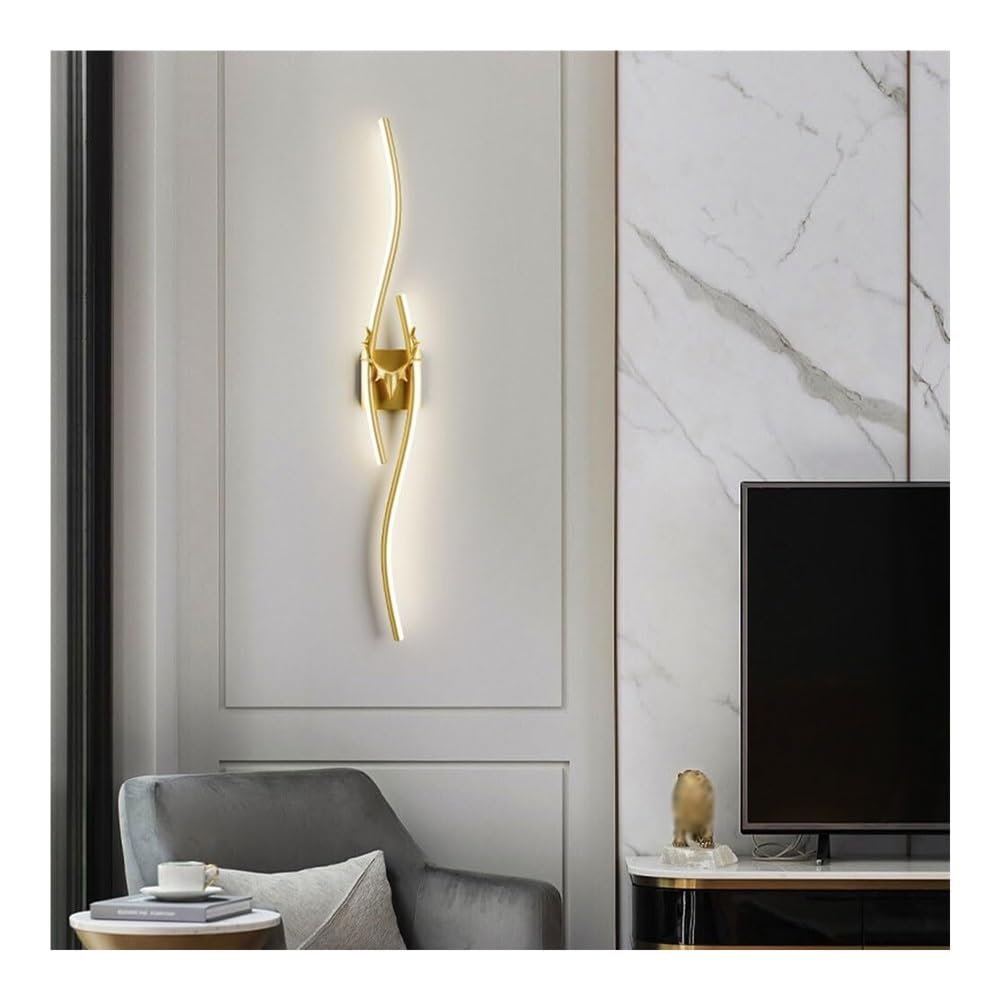 HXYSXHJUO Modern LED Wall Lamp Indoor Lighting Sconce Dimmable Linear Lantern for Bedroom Living Room Study Dining Hallway Stairs Hall Restaurant Mounted Lamp(A,80CM-20W)