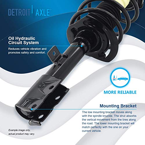 Image of Detroit Axle - Front 4pc Struts Kit for 07-12 Dodge Caliber, 2 Struts & Coil Spring 2 Lower Ball Joints 2007 2008 2009 2010 2011 2012 Replacement Suspension