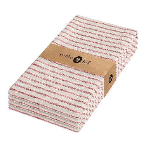 Native Fab 4 Pack Farmhouse Stripe Kitchen Dish...